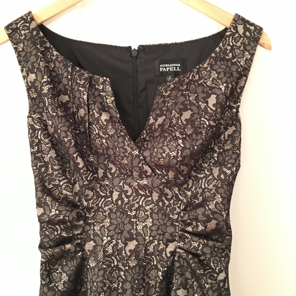 Adrianna Papell Dress, black lace, S 4.